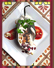 Chile relleno as served at Casa Chimayo New Mexican restaurant, Santa fe, NM