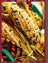 Fresh corn has been roasted in its husks.